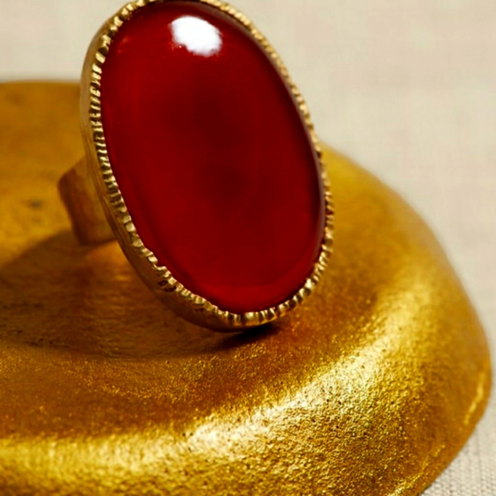 Ovalo Red Onyx Ring Aureus+Argent